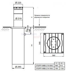 BFT STOPPY MBB 220/500 Боллард автоматический